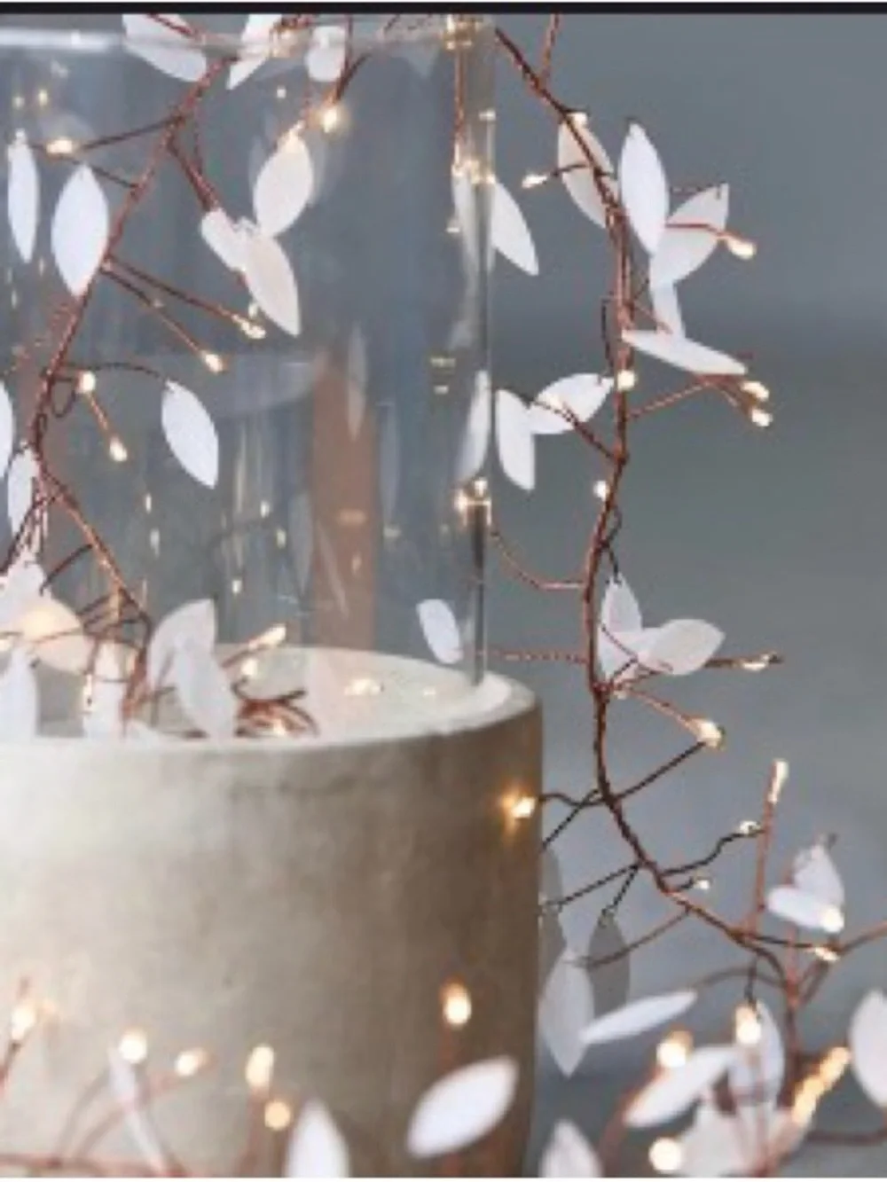 Decorative White Leaf Battery Fairy Lights - Home Holiday - 150 LED Lights